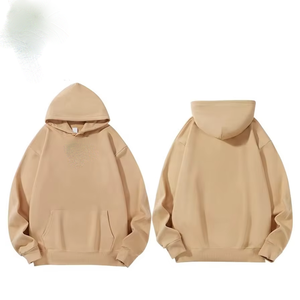 Pull à capuche de coupe régulière en molleton de coton épais pour hommes avec logo personnalisé et style streetwear - Product Image 2