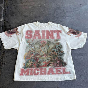 T-shirts surdimensionnés de haute qualité 100% coton Design et logo personnalisés T-shirt mode unisexe DTG/sérigraphie/broderie - Product Image 4