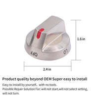 100% Real Metal DG64-00473A Top Burner Control Dial <b>Knob</b> Long Lasting Range <b>Oven</b> Stove <b>Knobs</b> 5 PACK Household <b>Oven</b> Replacement - Product Image 3