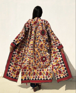 Veste en coton à motif floral tissé brodé à la main, manches longues, style bohème ethnique tribal, vêtements d'automne pour femmes - Product Image 2