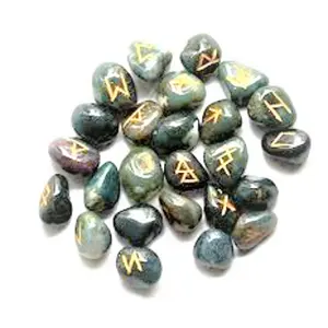 Bloodstone Tumble Rune Set For Reiki Healing Meditation Gift Crystal Crafts Crystals Healing Minerals Rocks Spiritual Products