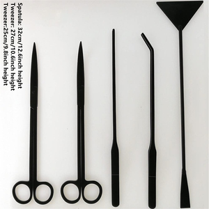 Kit de herramientas para acuario 5 en 1, pinzas de acero inoxidable de Color negro, espátula de tijera, juego de herramientas para tanque de acuario multifuncional - Product Image 2
