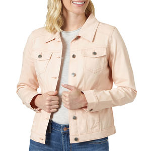 New Arrival Solid Color Customized Logo Women Denim Jacket Breathable Wholesale Price Plus Size Denim Jacket For Women's - Product Image 1