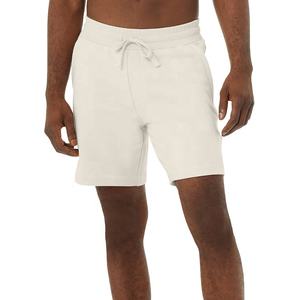 Pantalones cortos para gimnasio con logotipo personalizado de algodón y LICRA, bolsillos traseros en la cadera con cordón, cintura elástica, envío DDP - Product Image 2