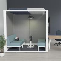 Estaciones de Trabajo OMNI con Estructura Resistente, Estaciones de Trabajo Compactas para Centros de Llamadas con Reducción de Ruido en Oficinas de Diseño Abierto