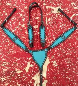 Juego de tachuelas de caballo de cuero de lujo con logotipo personalizado, diseño de temporada occidental de borrador completo Premium, incluye caballete de pecho y cuello - Product Image 2