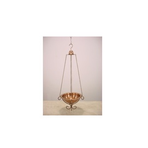 Smooth Shine Finished Copper Bird Bath With Hanging Chain & <b>Hook</b> Handcrafted for <b>Garden</b> Balcony Hanging Decorative Outdoor Use - Product Image 1