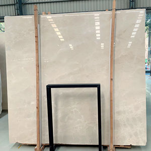 Crema Marfil Marbre Beige Pierre Moca Crema Marbre Poli Dalles Aiguisées pour Carrelages Muraux Décoration Intérieure - Product Image 1