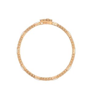 S925 Sterling Silver Gold Plated Round & <b>Baguette</b> Cut Moissanite Diamond <b>Bracelet</b> with Luxury Iced Out Design - Product Image 5