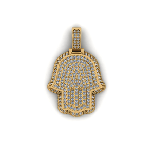 2.67 CTS 925 Sterling <b>Silver</b> Unisex Custom VVS-VS Hamsa <b>Necklace</b> Charm Lab Grown <b>Diamond</b> Pendant for Engagement Gift - Product Image 1