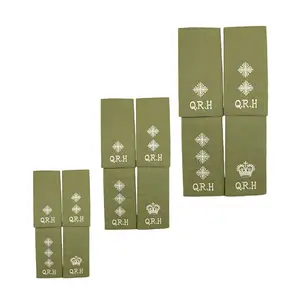 轻骑兵QRH军官等级幻灯片定制绿色和白色刺绣等级幻灯片快速销售