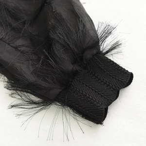 Robe Yuko à manches longues en viscose, taille naturelle, motif floral uni, décontractée, durable, translucide, pour le jour, automne, hiver, printemps - Product Image 3