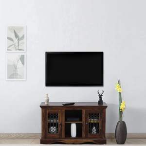 Consola de TV de madera Staffford Sheesham con acabado de teca provincial de diseño tradicional para televisores de hasta 32 \ "-Para aplicación en la sala de estar - Product Image 1