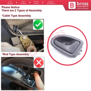มือจับประตูด้านในขวา สีเทา แบบสายเคเบิล สำหรับ Clio 2 Scenic Megane 1 Trafic Master 2 Mascott Logan 1 Movano Vivaro A Inters รุ่น BDP103 - Product Image 5