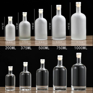 Botellas de vidrio Para Vino ขวดวิสกี้แก้วฝ้า500มล. ขวดไวน์ขวดแก้วเปล่า500มล. พร้อมฝาแก้ว - Product Image 2