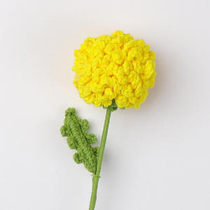 Finished Crochet Ping Pong Chrysanthemum Branches Fluffy Hand-knitted Yarn <b>Artificial</b> Flowers Puff Flower <b>Bouquet</b> for Decoration - Product Image 3