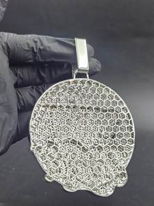 Pendentif de luxe unisexe en argent sterling 925 avec diamant Moissanite VVS taille ronde, style Iced Out, pour un usage quotidien - Product Image 2