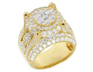 Bague personnalisée en or 10K à plusieurs niveaux avec diamants cultivés en laboratoire Bijoux hip-hop pour hommes entièrement glacés - Product Image 1