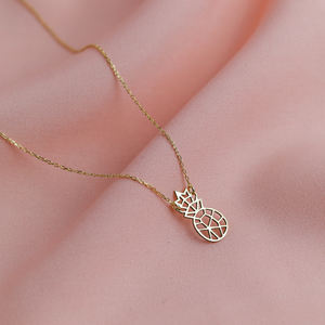 Collar con Dije Hecho a Mano con Diseño de Piña, Plata de Ley 925 Turca, Joyería para Mujer, Compromiso, Boda, Fiesta - Product Image 2