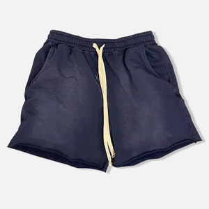 Short de course personnalisé lourd 100% coton pour hommes lavage à l'acide Sport Vintage éponge française en détresse surdimensionné écologique - Product Image 4