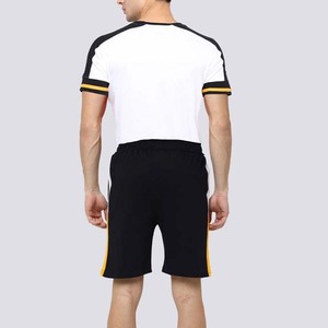 Ensemble T-shirt et short de sport décontracté à capuche, séchage rapide, avec logo personnalisé, grande taille, respirant, couleur unie, imprimé, 100 % coton pour homme - Product Image 2