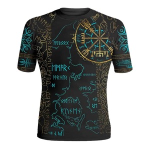 T-shirt de compression athlétique respirant à séchage rapide, écologique, en spandex/polyester, vêtements de performance personnalisés pour les arts martiaux - Product Image 1