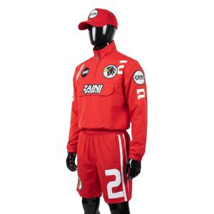 Conjunto Corto Deportivo Rojo Transpirable de Poliéster de Calidad para Hombre con Corte de Paneles y Logotipo Personalizado, Conjunto Corto Deportivo de Talla Grande - Product Image 4