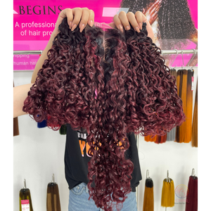 ร้อนไวน์สี Pixy ผมหยิกมัดด้วย 2By4 ปิด 22 นิ้ว 100% ผมหยิกเวียดนาม Humain - Product Image 5