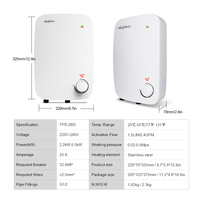 Calentador de Agua Eléctrico OEM Personalizado de 5500W, Fabricante de Calentadores Instantáneos para Ducha con Control de Perilla y Elemento Calefactor de Acero Inoxidable