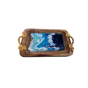 Bandeja de madera rectangular, superventas, bandeja de madera decorativa hecha a mano para suministros de Hotel y restaurante, bandeja de madera rectangular - Product Image 2