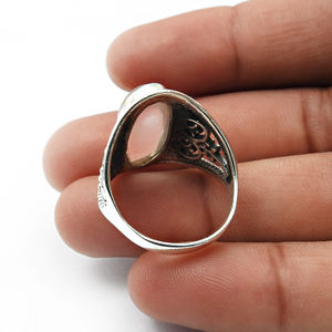 แหวนควอตซ์พลอยธรรมชาติสีเงินแท้925สวยแหวนทรงรีทำด้วยมือสำหรับงานแต่งงานครบรอบ - Product Image 4