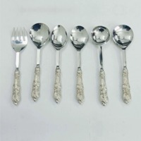 Ensemble de couverts en métal antique, fabuleux, personnalisable, magnifiquement poli, rehausse les repas décontractés et les réceptions formelles