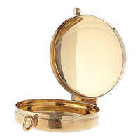 Pyx de communion en laiton plaqué or pour la sainte communion, récipient religieux pour culte d'autel d'église catholique et célébration liturgique