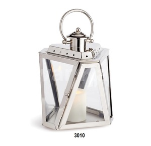 Linterna de vela de Metal decorativa de diseño único, nueva linterna de candelita de Metal y vidrio con revestimiento de polvo rojo - Product Image 6