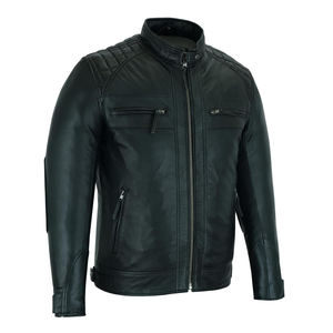 เสื้อแจ็คเก็ตหนังแท้คุณภาพสูงสำหรับผู้ชาย ซับในผ้าแคนวาส ระบายอากาศ กันลม กันน้ำ ปรับแต่งขนาด/สี/โลโก้ได้ - Product Image 3