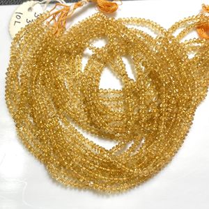 Wholesale 4mm Citrine Quartz Faceted Rondelle Beads Natural Gemstone for Jewelry Making - Product Image 3