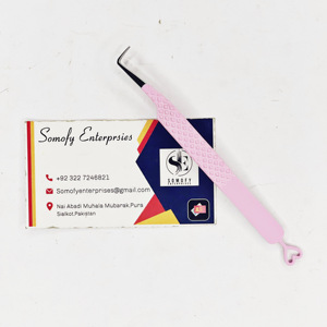 Ensemble de pincettes à pointe plate inclinées en acier inoxydable à 90 degrés professionnel enduit de poudre pour la beauté des cils d'épilation - Product Image 3