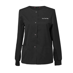 Veste médicale de gommage pour femmes et hommes Veste de gommage à manches longues pour hôpital à fermeture éclair Uniforme hospitalier - Product Image 4
