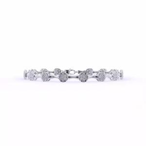 Pulsera de tenis de círculo celestial de diamante cultivado en laboratorio en amarillo sólido/Blanco/oro rosa pulsera fina para niñas y mujeres - Product Image 1