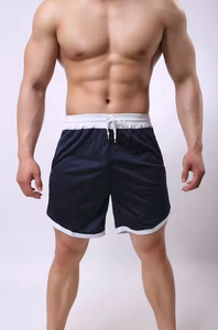 Pantalones cortos elásticos con dobladillo dividido ajustados y ligeros sólidos respetuosos con el medio ambiente de alta calidad personalizados con cordón interior de 6" - Product Image 2