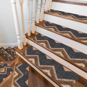<b>Navy</b> <b>Blue</b> Geometric Pattern Printed <b>Rug</b>: Modern, Pet Friendly, Washable,Goblen - Product Image 3