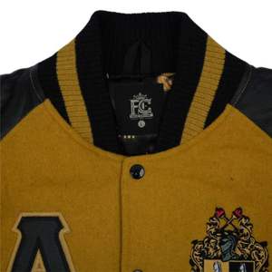 <b>Men</b> Letterman Jacket Gold Cashmere Wool Body & <b>Black</b> <b>Real</b> Leather Sleeves Greek Apparel Fraternity Varsity Outerwear - Product Image 4