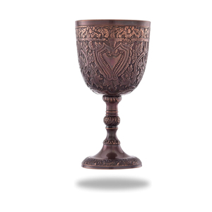 Decorative Vintage Metal Goblet <b>Cup</b> | Elegant Engraved Floral Chalice <b>for</b> Barware Dining Gift Collection Traditional Artistic - Product Image 1