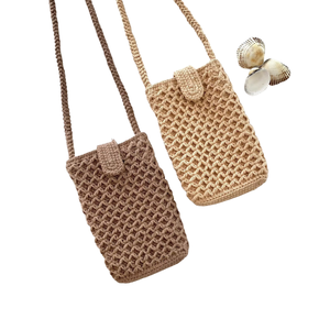 กระเป๋าใส่โทรศัพท์ Macrame สำหรับเด็กผู้หญิงกระเป๋าสะพายข้างวินเทจขนาดเล็กอินเทรนด์สำหรับเด็กผู้หญิงผลิตในเวียดนาม - Product Image 1