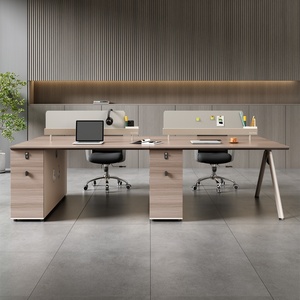 Modern Style Staff <b>Desk</b> Chair Extendable Office Partition Tables Wooden Panel Office Furniture <b>Sets</b> Commercial Use Workstation C - Product Image 4