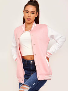 Veste universitaire en laine respirante à col montant imprimée pour femmes de haute qualité 2026, avec services OEM ODM - Product Image 4