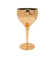 Ensemble de 4 verres à vin en métal, couleur or rose, verre de service à vin et à bière pour les fêtes d'hôtel et de bar
