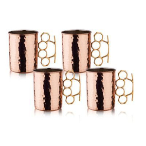 Mug en cuivre martelé écologique, cadeau de bar, finition martelée, mug à bière, cocktail, mule en cuivre plaqué avec poignée en laiton à prix abordable - Product Image 4