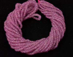 Cuentas Rondelle de zafiro Rosa Natural de 10 quilates, 2,5-3,5mm, facetadas, calidad fina, los más vendidos, mayorista directo para la fabricación de joyas - Product Image 1