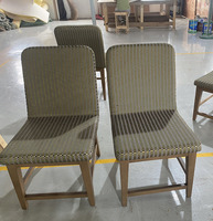 Chaise d'appoint rembourrée en bois massif, tissu géométrique, sièges personnalisés pour invités, mobilier d'hôtel commercial